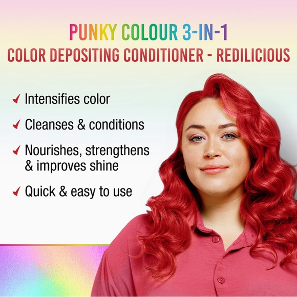 Punky Colour 3-in-1 Color Depositing Hair Cleanser & Conditioner (Redilicious) - Picture 5 of 14